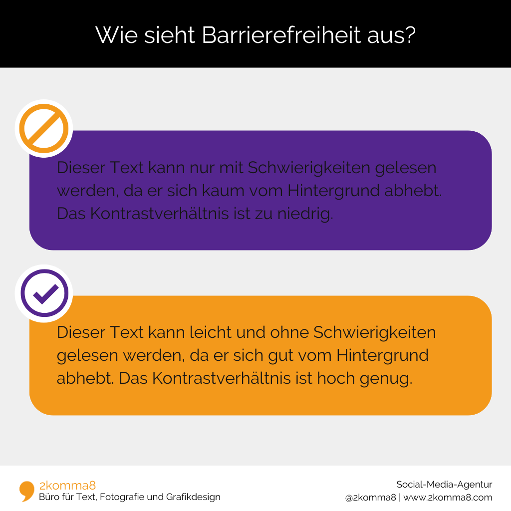 Infografik mit Beispiel Barrierefreiheit